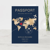 Boda Pasaporte de Destino Plano Mundial de Mapa de