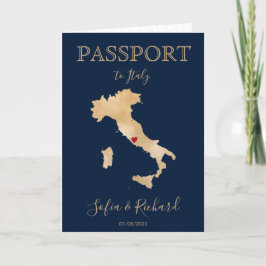 Invitación Boda Pasaporte Gold Map Italia