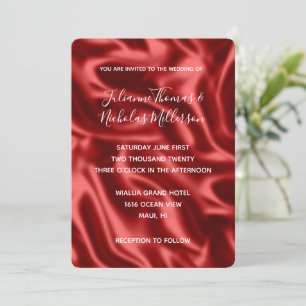 Invitación Boda Passion Red Faux Satin