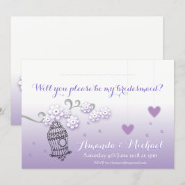 Invitación Boda Pastel Aves personalizado Bridesmaid Invitaci