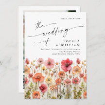 Boda Pastel de Boho Rosa Wildflowers código QR Fot