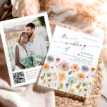 Invitación Boda Pastel de Boho Rosa Wildflowers código QR Fot<br><div class="desc">Para una mayor personalización, haga clic en "Personalizar esta plantilla" y, a continuación, en "Editar usando la herramienta de diseño". Estiloso editable fácil de usar plantillas de boda, más artículos disponibles en la tienda (invitaciones, rsvp, tarjetas de agradecimiento, papel y decoración). Si necesita ayuda o elementos coincidentes, por favor contáctame....</div>