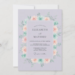 Invitación Boda pastel de lavanda en primavera