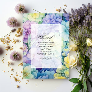 Invitación Boda Pastel Green, Butter Yellow y Lavender