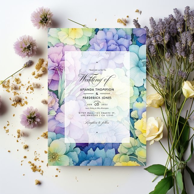 Invitación Boda Pastel Green, Butter Yellow y Lavender (Subido por el creador)