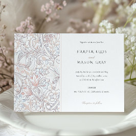 Invitación Boda Pastel Morris del clásico Lily Dorada Elegant