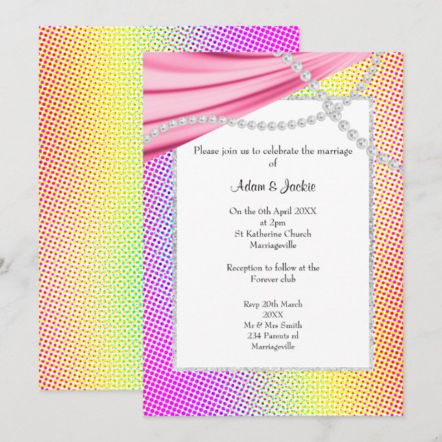 INVITACIÓN BODA PASTEL RAINBOW CIRCUS (Anverso / Reverso)