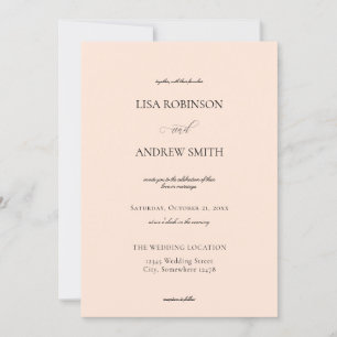 Invitación Boda Pastel rosa Rubor