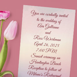 Invitación Boda Pastel Sunset