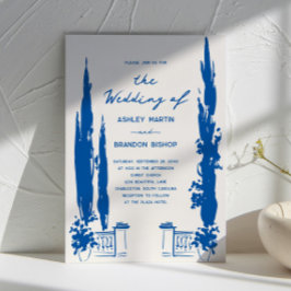 Invitación Boda pastoral caprichosa en jardín azul francés