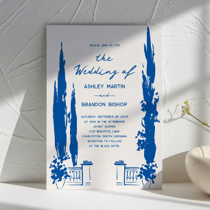 Invitación Boda pastoral caprichosa en jardín azul francés