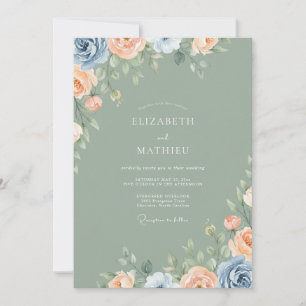 Invitación Boda pastoral etérea en verde salvia