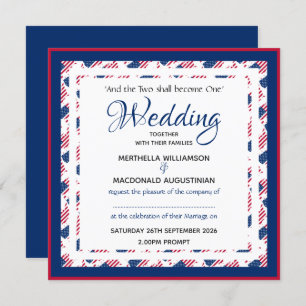 Invitación Boda Patriotic Square Personalizado del FLAG de EE