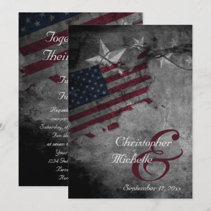 Invitación Boda Patriótico de Bandera de Estados Unidos
