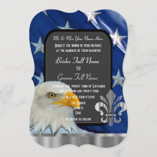Invitación Boda patriótico de la bandera americana y del