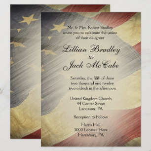 Invitación Boda Patriótico Militar Americano de Bandera de Vi