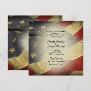 Invitación Boda Patriótico Militar Americano de Bandera de Vi