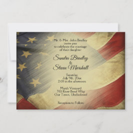 Invitación Boda Patriótico Militar Americano de Bandera de Vi