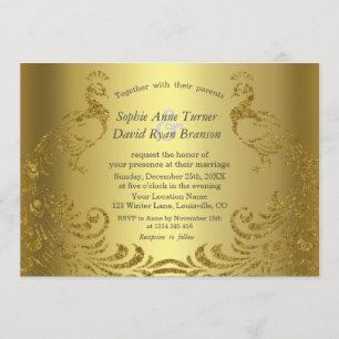 Invitación Boda Peacock de Luxury Gold Abstract