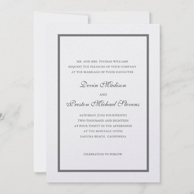 Invitación Boda Pearl Shimmer (Anverso)