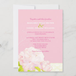 Invitación Boda peony de Rubor de color rosa primavera