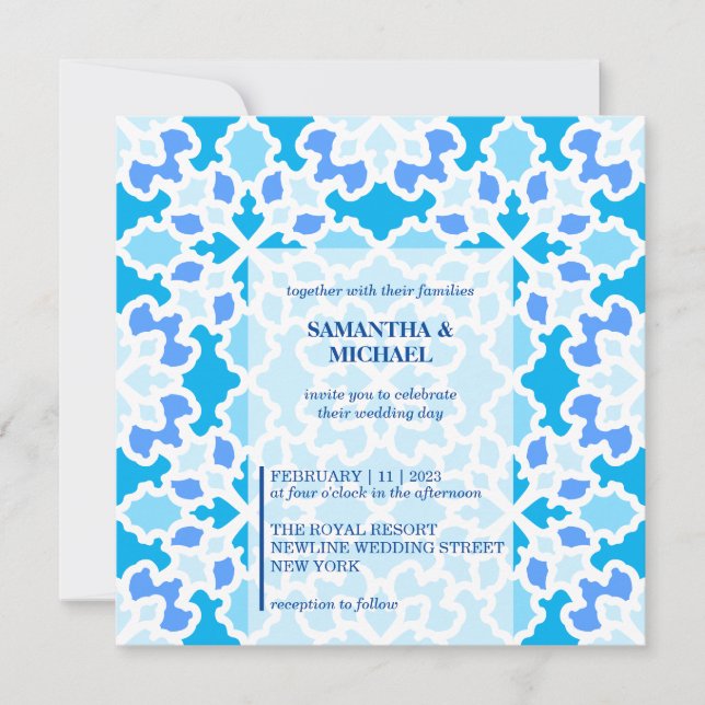 Invitación Boda perfecta azul marino (Anverso)