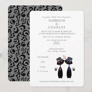 Invitación Boda perfecto para el matrimonio gay gay de gatos