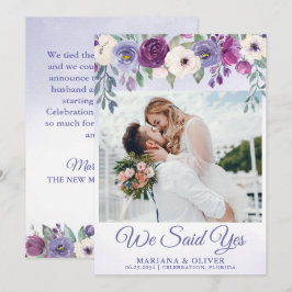 Invitación boda Periwinkle Fuchsia Floral