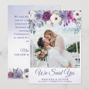 Invitación boda Periwinkle Fuchsia Floral