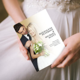 Invitación Boda personal de graduación blanca fotográfica