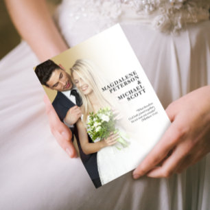 Invitación Boda personal de graduación blanca fotográfica