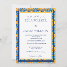 Invitación Boda personalizada con azulejos marroquíes Groovy