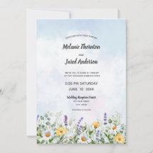 Boda personalizada de acuarela de flores silvestre