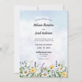 Invitación Boda personalizada de acuarela de flores silvestre