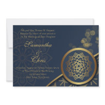 Boda Personalizada de Azul Marino y Dorado Elegant