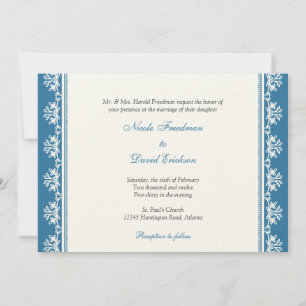 Invitación Boda personalizada de borde con guijarros azules d