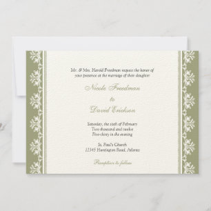 Invitación Boda personalizada de borde con guijarros verde