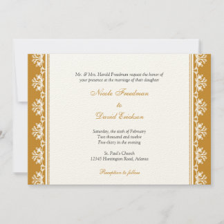 Invitación Boda personalizada de borde de abadejo marrón