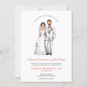 Invitación Boda personalizada de fotografía de pareja persona