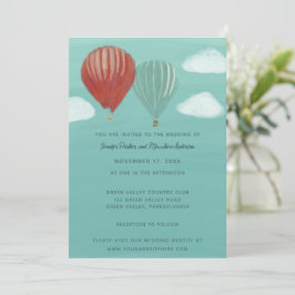 Invitación Boda personalizada de globos de aire caliente pint