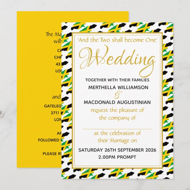 Invitación Boda personalizada de la Escritura Cristiana de JA (Anverso / Reverso)