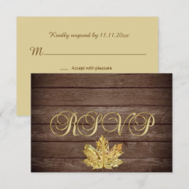 Invitación Boda personalizada de madera rústica de otoño en e