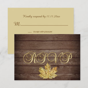 Invitación Boda personalizada de madera rústica de otoño en e