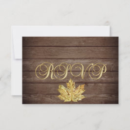 Invitación Boda personalizada de madera rústica de otoño RSVP