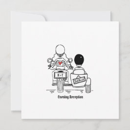 Invitación Boda personalizada de moto y sidecar