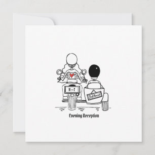 Invitación Boda personalizada de moto y sidecar
