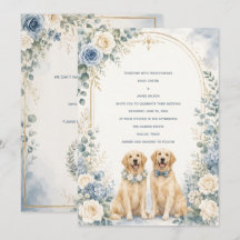Boda Personalizada de Retriever Dorado Azul Polvor