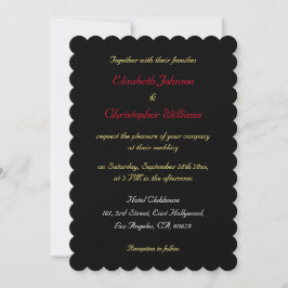 Invitación Boda personalizada elegante negra falsa plata dora