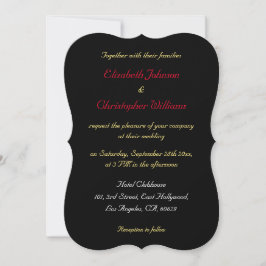 Invitación Boda personalizada elegante negro oro plata