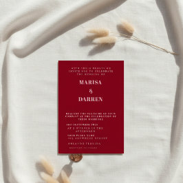 Invitación Boda personalizada manuscrita rosa y roja